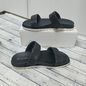 Fashion Nova Wild Diva Sandals Black/white Size 9